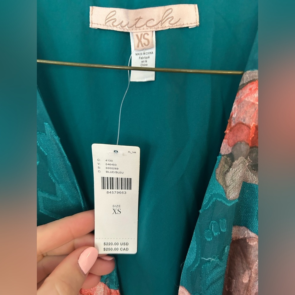 NWT Anthropologie Hutch textured v neck maxi wrap dress, XS - Picture 6 of 6